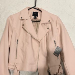 Brand new forever 21 light pink leather jacket